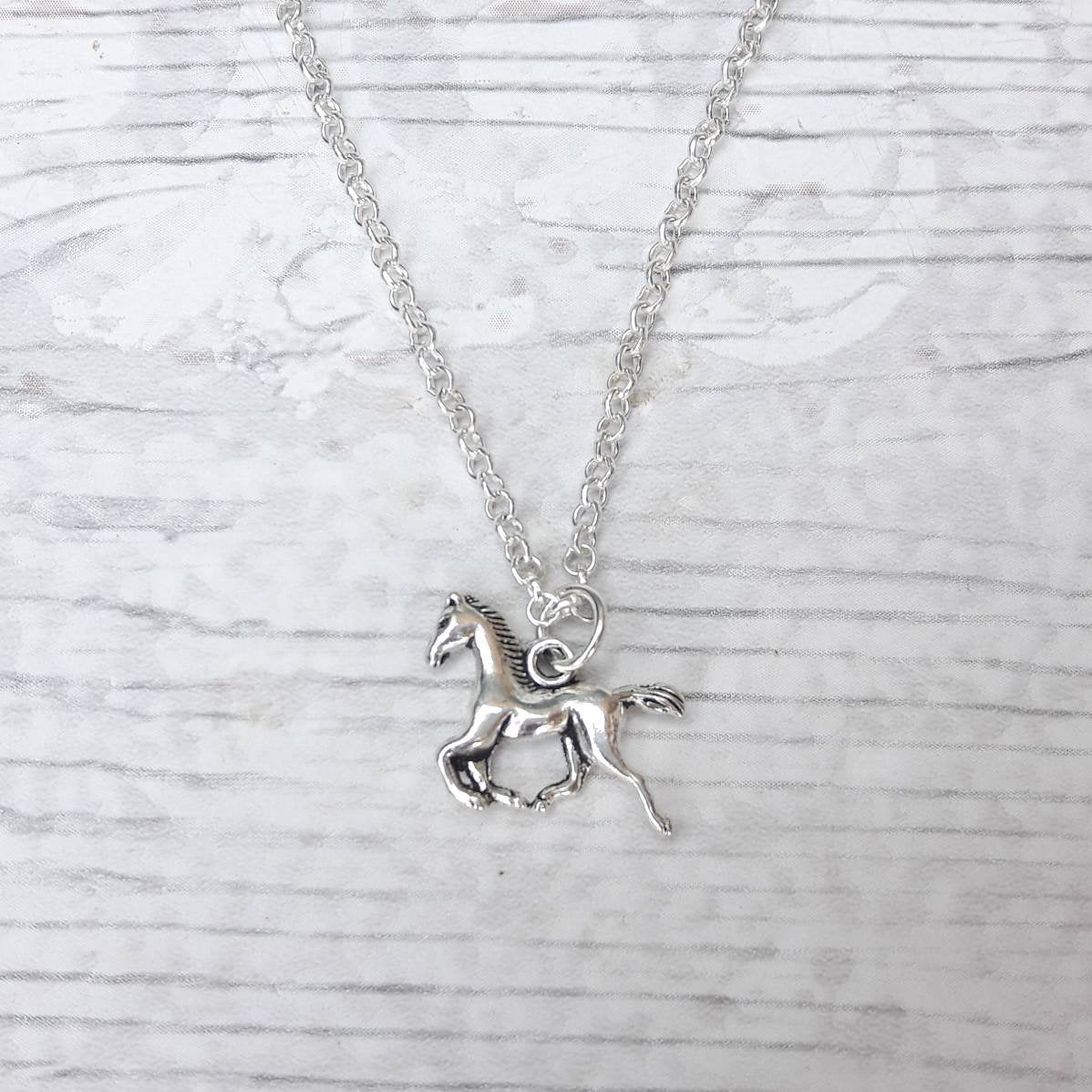 horse necklace, equestrian jewellery, horse riding gift, horse lover, pony jewelry, stallion necklace, gifts for girls, horse racing charm