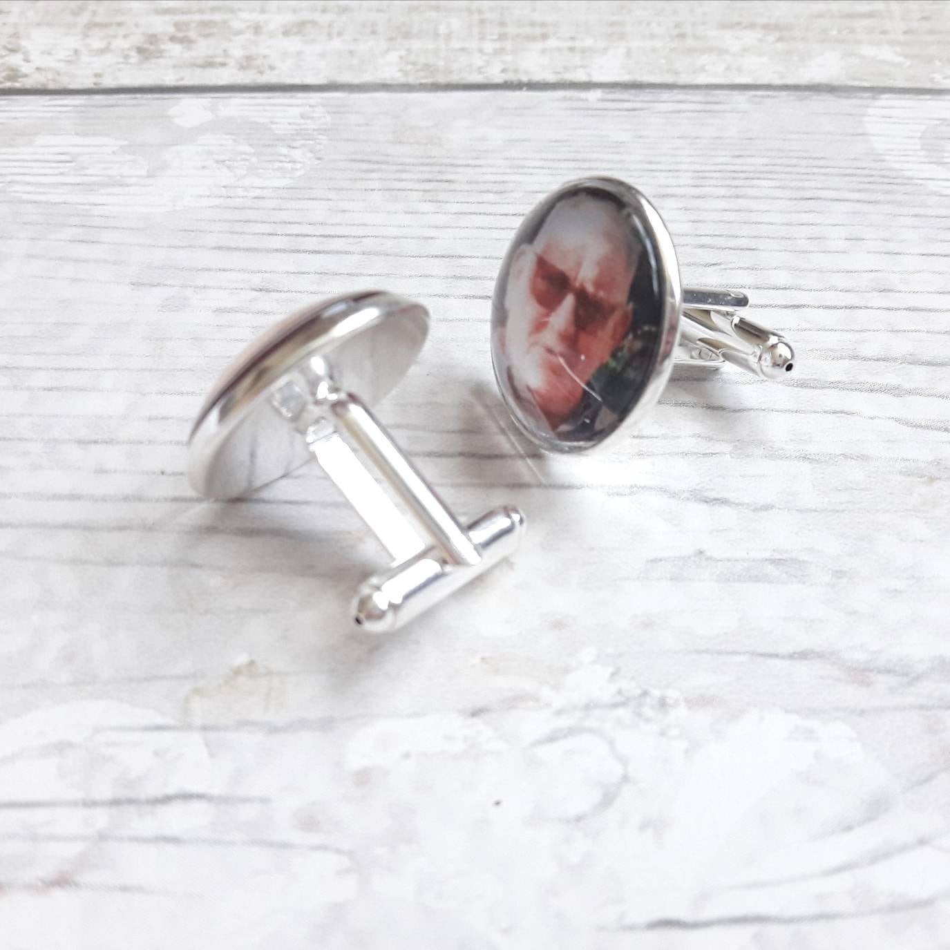 Photo cufflinks, groom keepsake, wedding keepsake, memorial cufflinks, fathers day gift, father of the bride present, picture cufflink