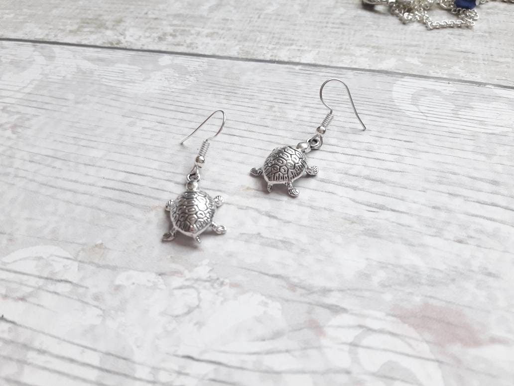 Turtle earrings, nautical earrings, tortoise jewellery, sea life animal lover, thankyou present, mothers day present, beach accessory