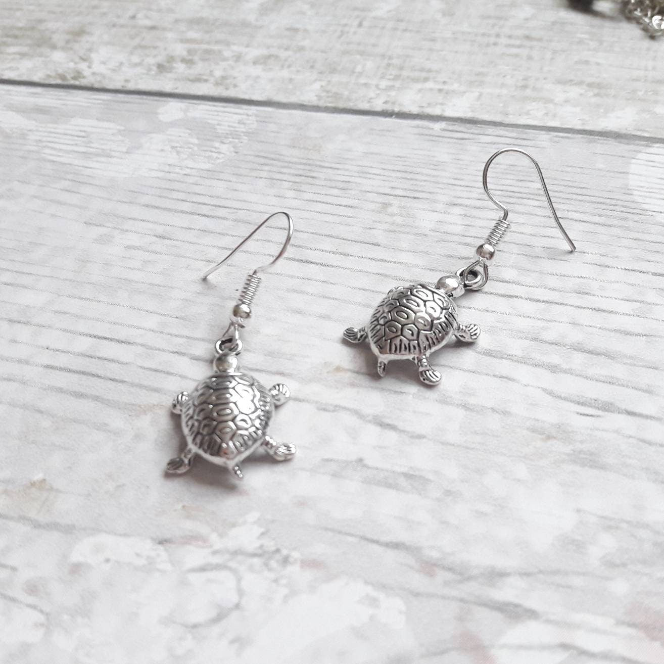 Turtle earrings, nautical earrings, tortoise jewellery, sea life animal lover, thankyou present, mothers day present, beach accessory