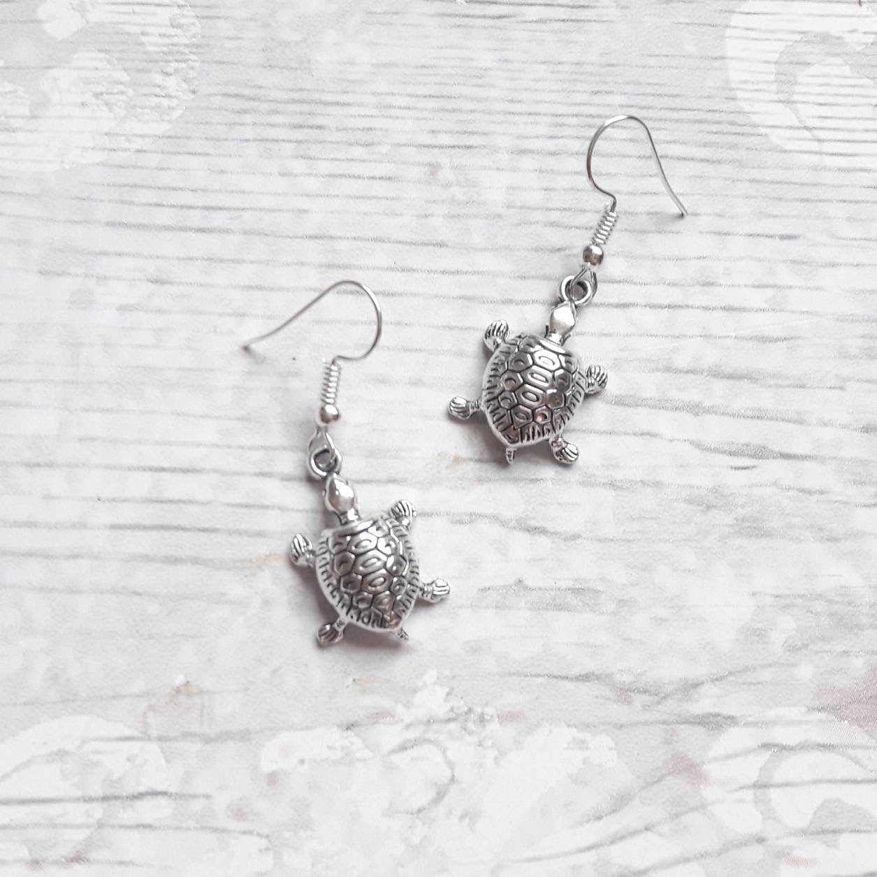 Turtle earrings, nautical earrings, tortoise jewellery, sea life animal lover, thankyou present, mothers day present, beach accessory