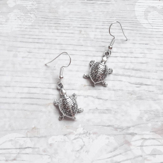 Turtle earrings, nautical earrings, tortoise jewellery, sea life animal lover, thankyou present, mothers day present, beach accessory