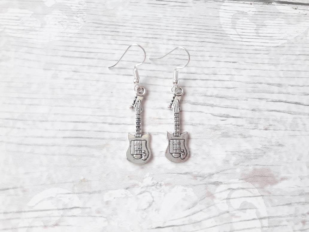 Guitar earrings, musical instrument jewellery, dance jewelry, music teacher jewellery, the you present, teacher appreciation present