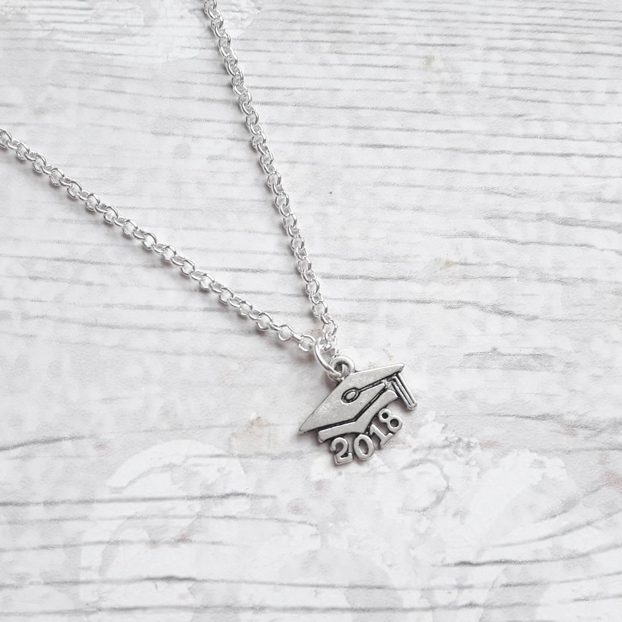 2023 Graduation necklace, grad student jewellery, graduation cap gift, congratulations present, high school graduate jewelry, you did it