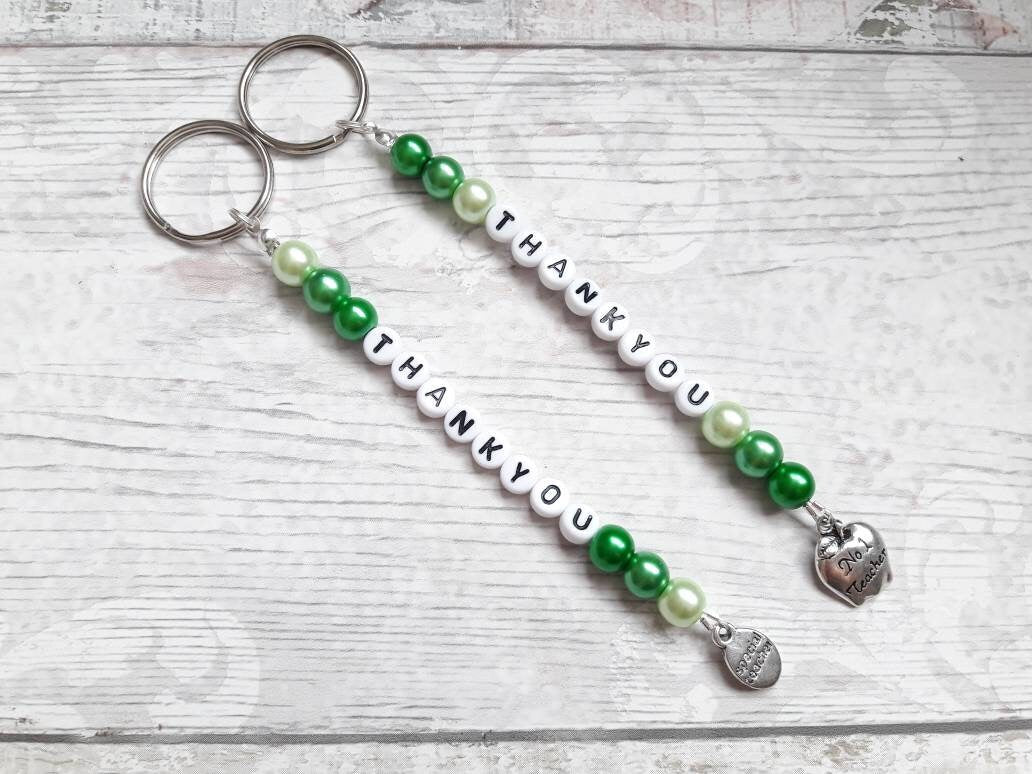 teacher keyring, thankyou present, end of term teacher bagcharm, teacher keychain, end of year present, teacher gift, teacher appreciation