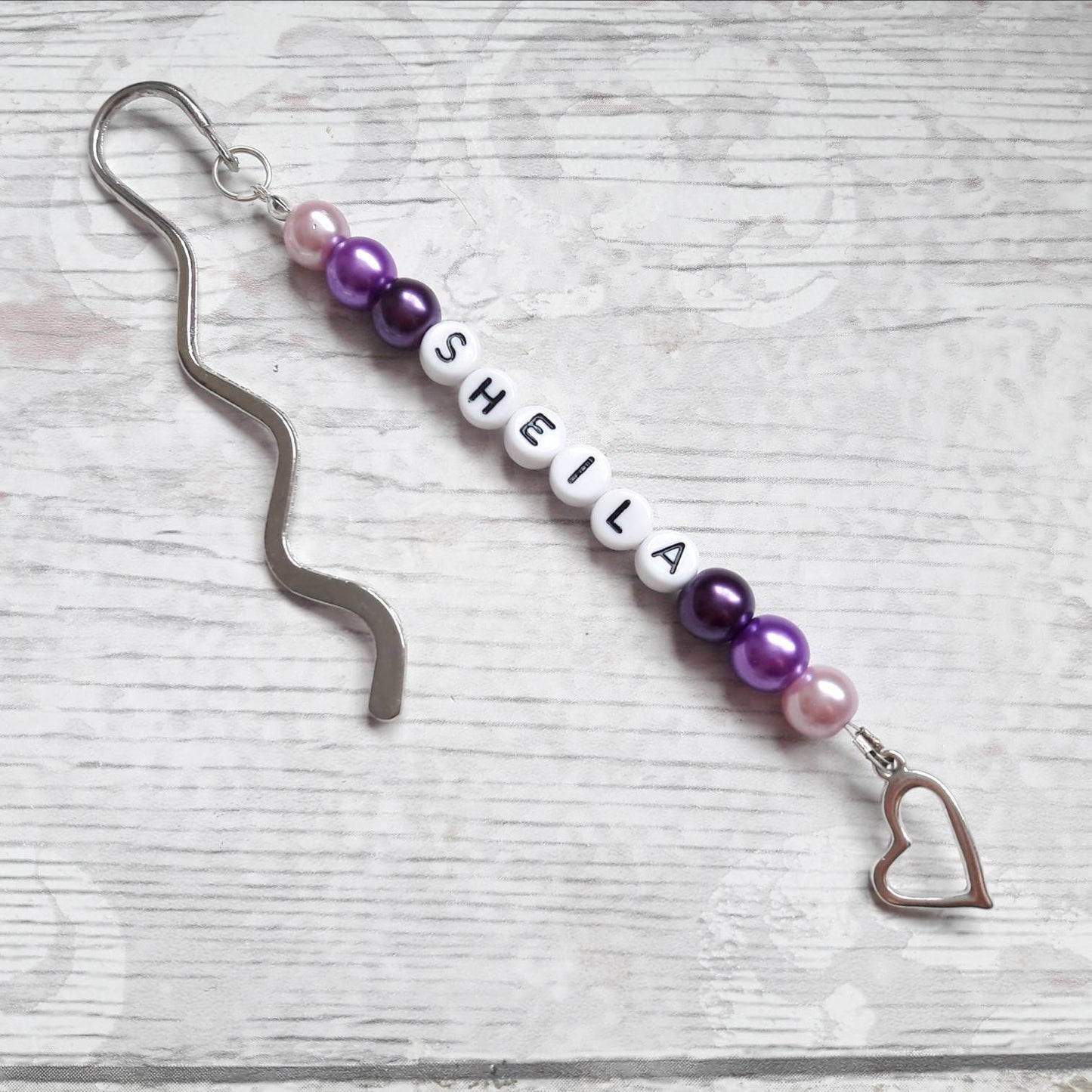 personalised name bookmark, custom bookmark, named page marker, teacher thankyou gift, end of term present, reader gift, beaded bookmark