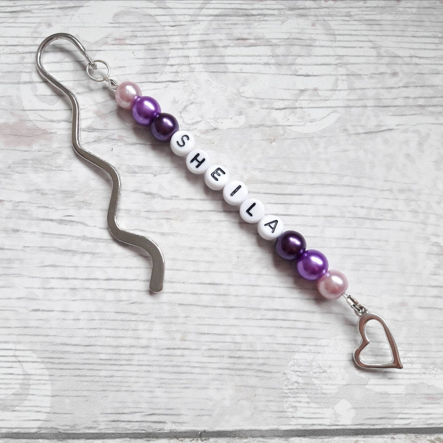 personalised name bookmark, custom bookmark, named page marker, teacher thankyou gift, end of term present, reader gift, beaded bookmark