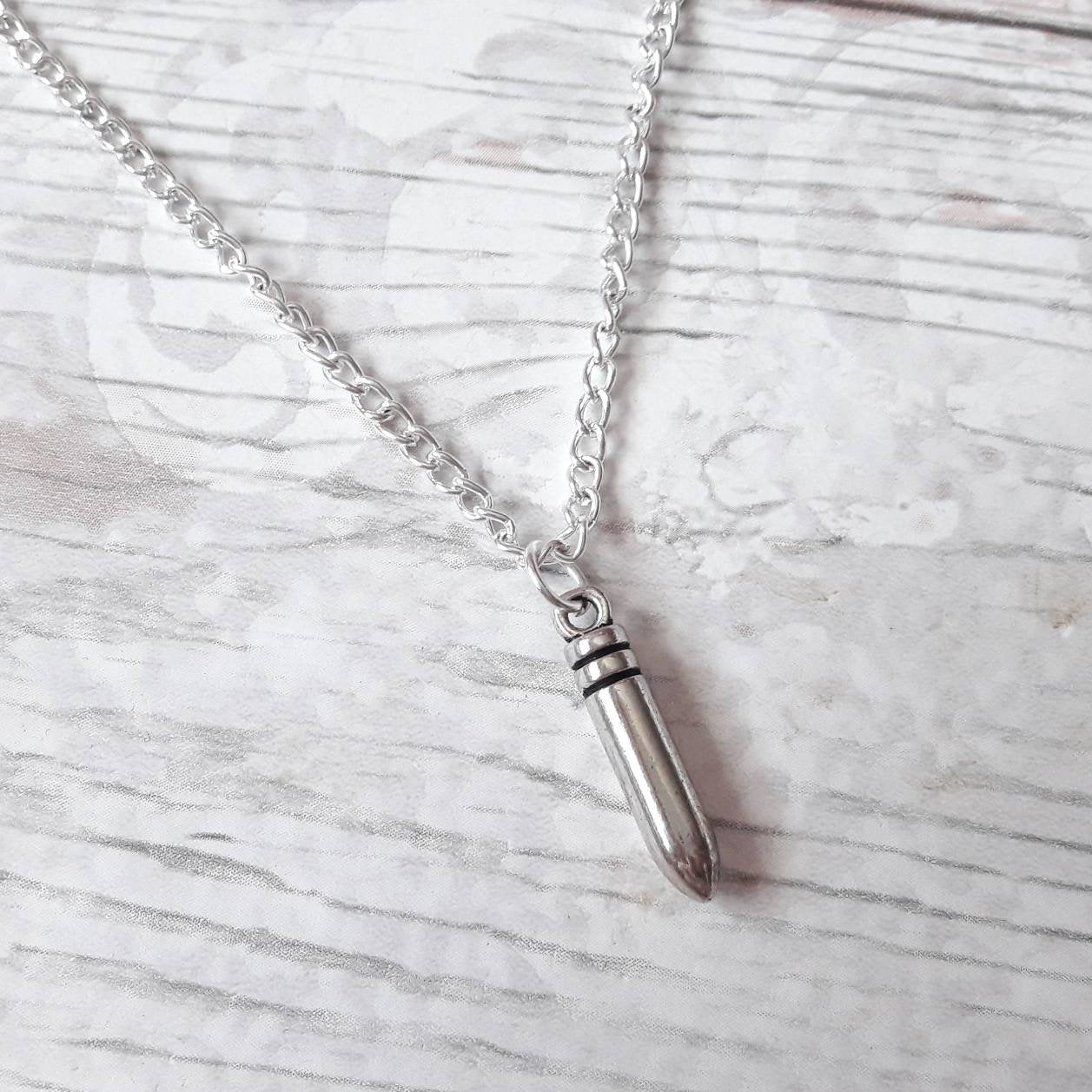Bullet necklace, partners in crime jewelry, bullet jewellery, best friend gift, bbf necklace, gifts for friend weapon jewelry, gun necklace