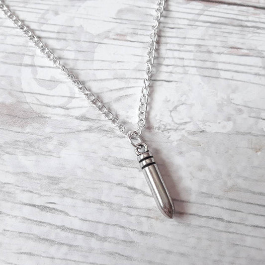 Bullet necklace, partners in crime jewelry, bullet jewellery, best friend gift, bbf necklace, gifts for friend weapon jewelry, gun necklace