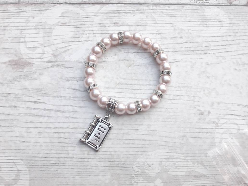 book bracelet, once upon a time bracelet, fairytale jewellery, fantasy jewelry, book lover gift, storybook present, gifts for girls