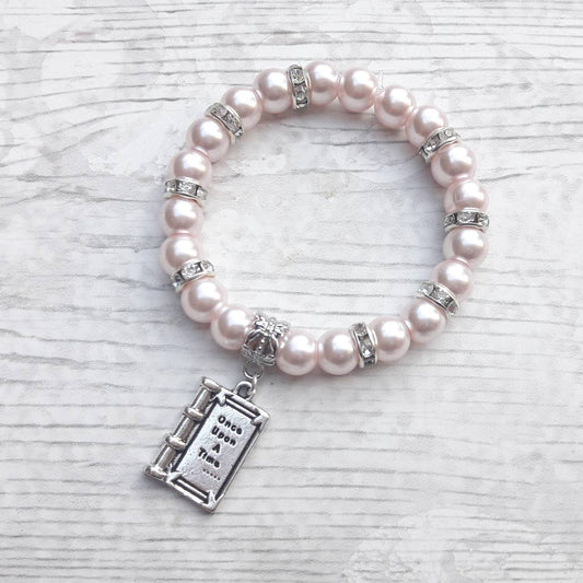 book bracelet, once upon a time bracelet, fairytale jewellery, fantasy jewelry, book lover gift, storybook present, gifts for girls