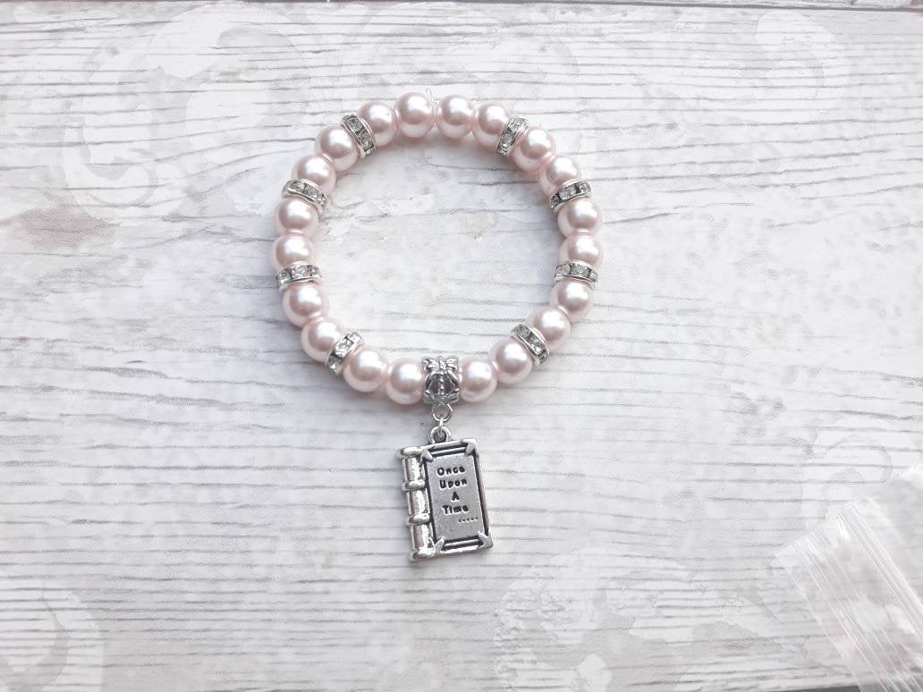 book bracelet, once upon a time bracelet, fairytale jewellery, fantasy jewelry, book lover gift, storybook present, gifts for girls