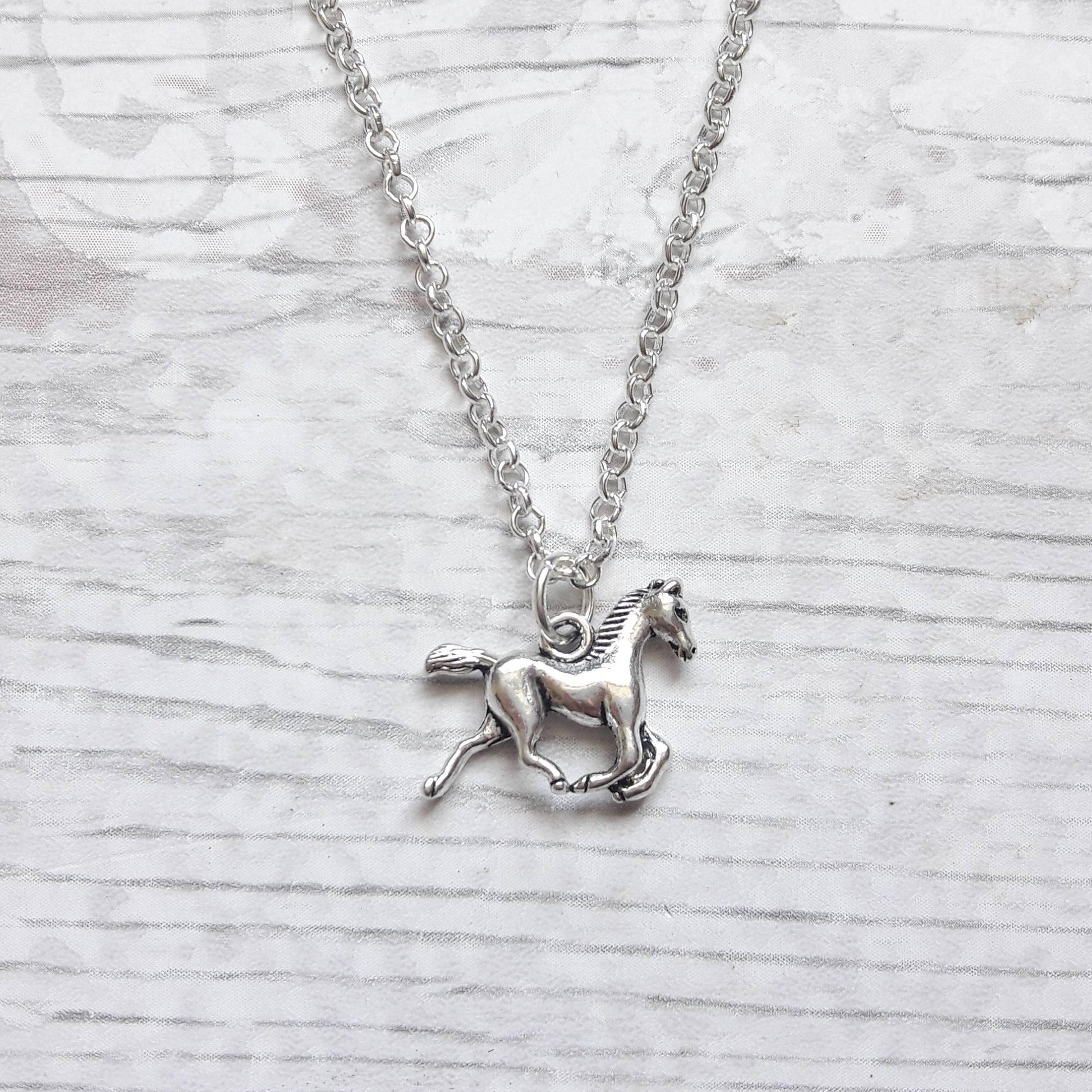 horse necklace, equestrian jewellery, horse riding gift, horse lover, pony jewelry, stallion necklace, gifts for girls, horse racing charm