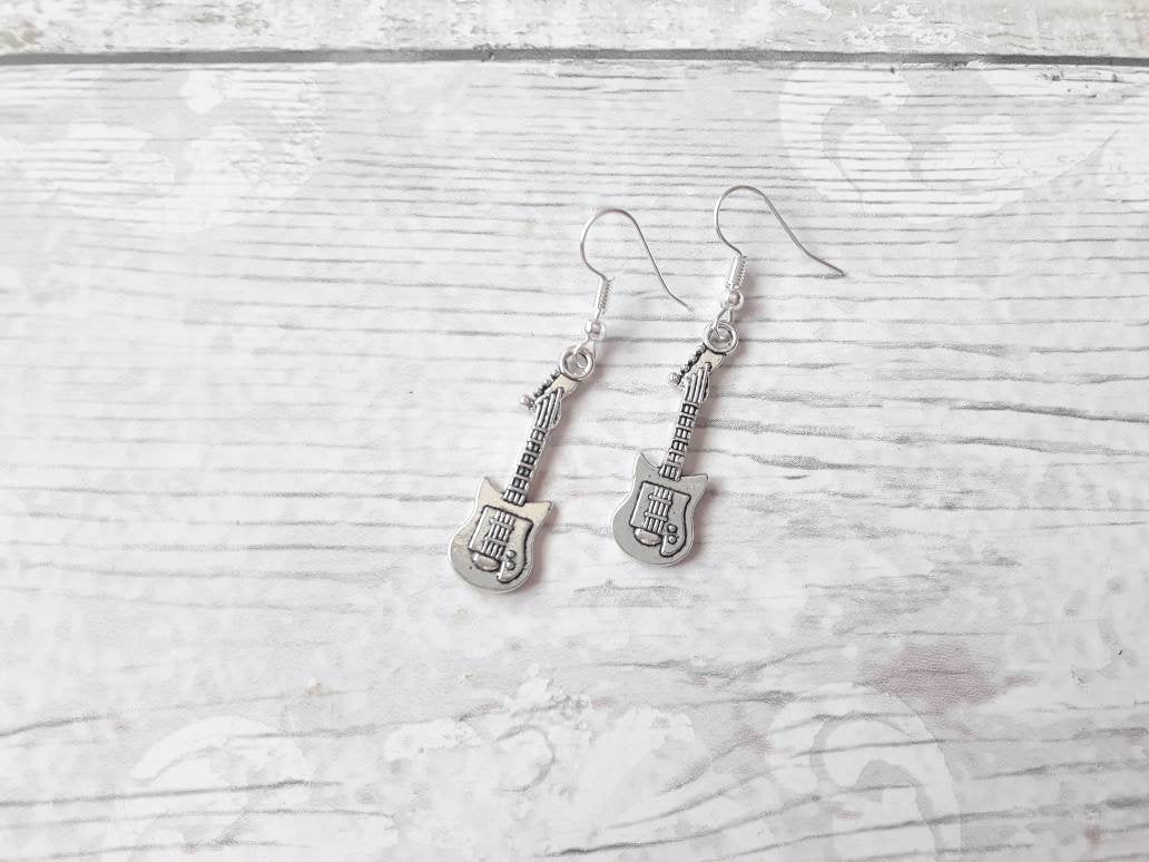 Guitar earrings, musical instrument jewellery, dance jewelry, music teacher jewellery, the you present, teacher appreciation present