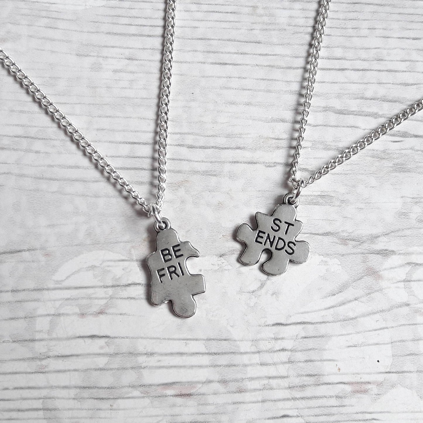 Best friend necklaces, initial jewellery, friend present, gifts for friends, bff heart necklaces, partners in crime, friends forever