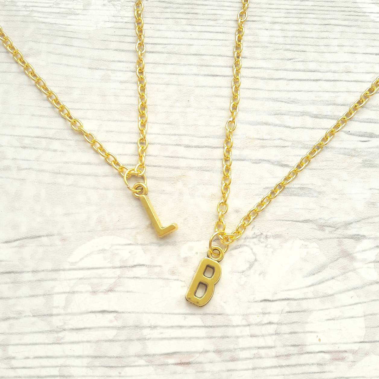 Initial necklace, personalised jewellery, gold plated letter jewelry, custom bridesmaid gift, monogram necklace