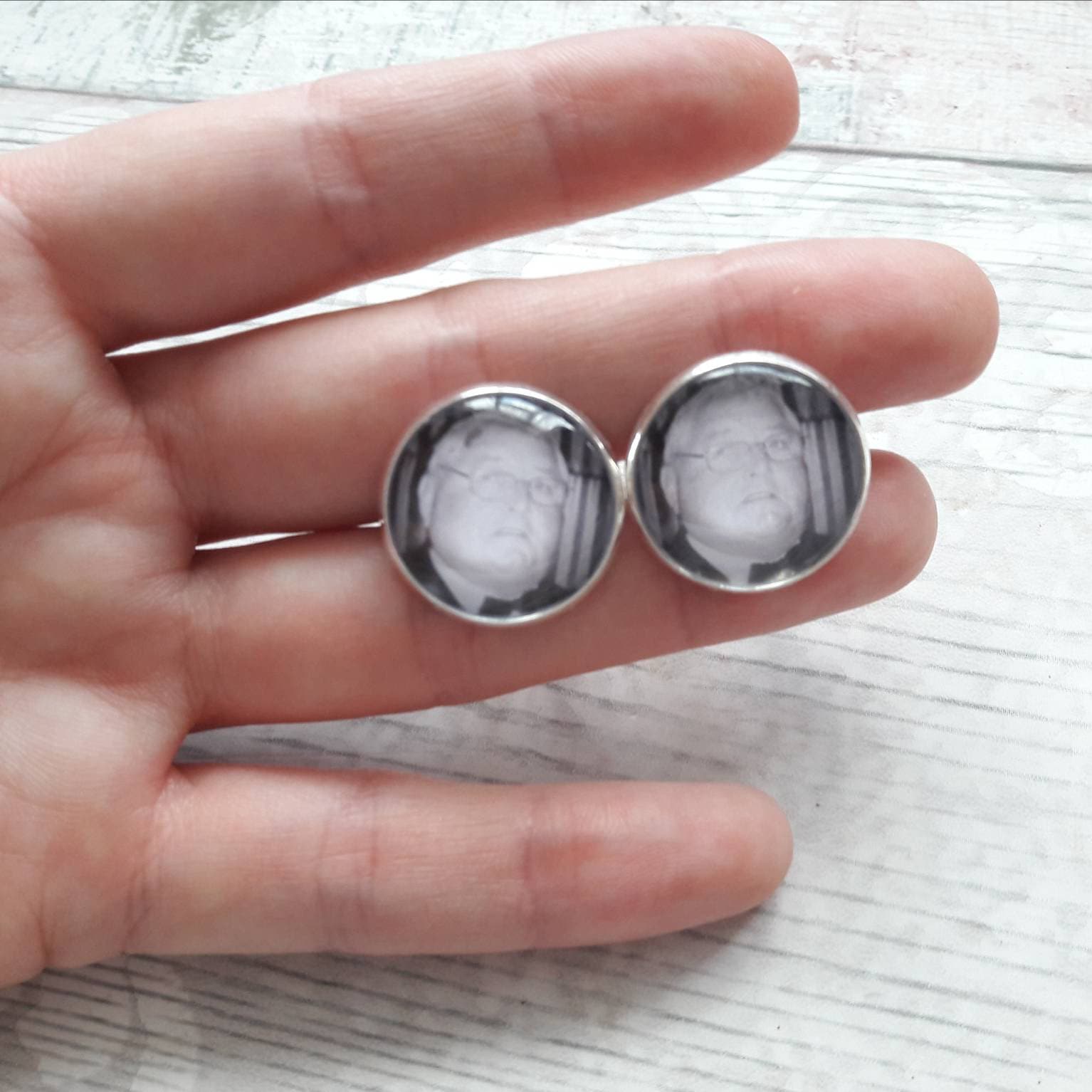 Photo cufflinks, groom keepsake, wedding keepsake, memorial cufflinks, fathers day gift, father of the bride present, picture cufflink
