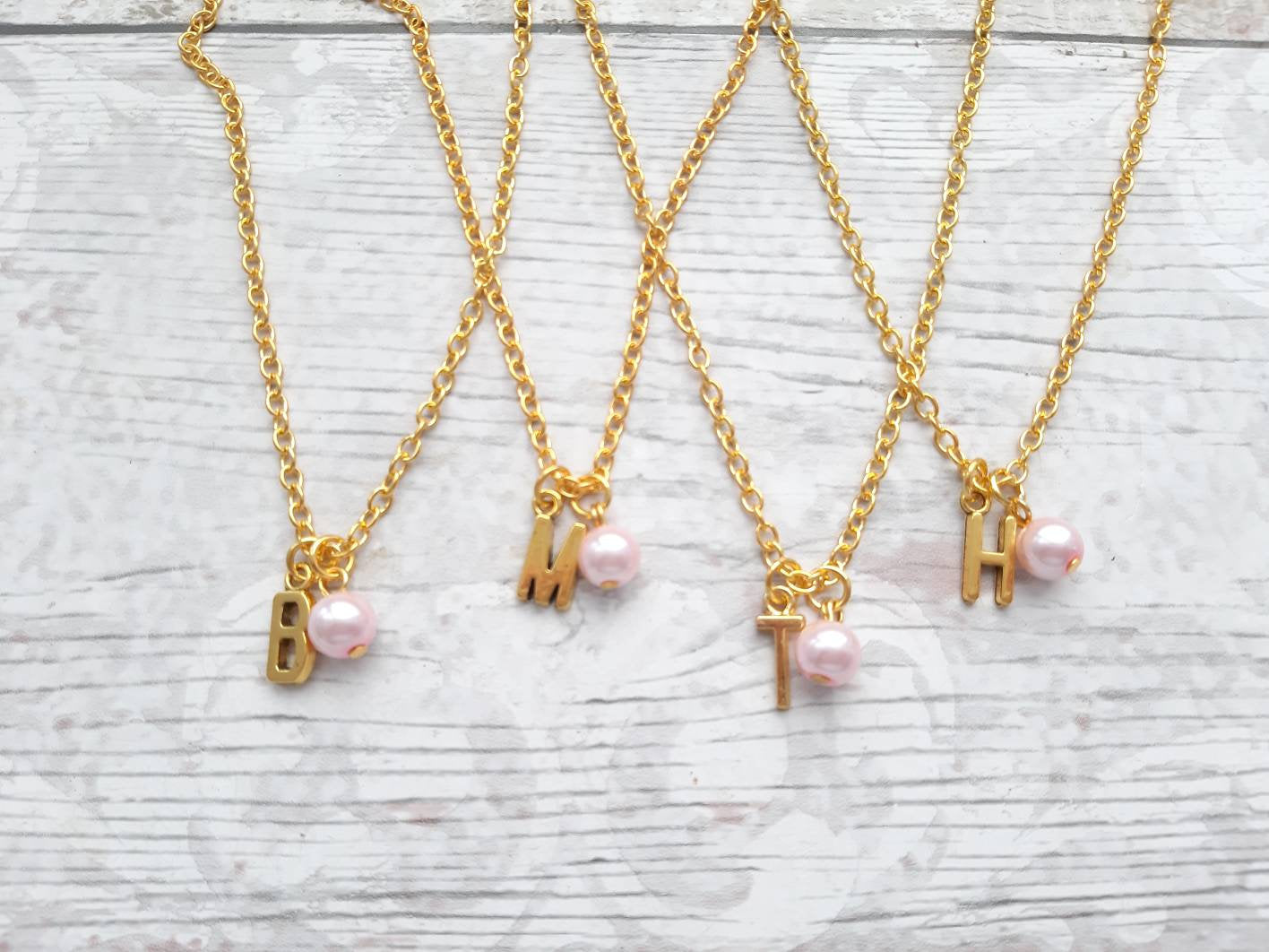 Initial necklace, personalised jewellery, gold plated letter jewelry, custom bridesmaid gift, monogram necklace