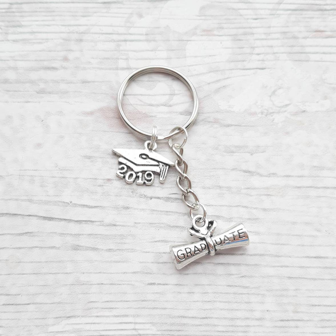 Graduation keyring, graduate keychain, scroll keyring, 2023 cap bagcharm, leavers present, gift for graduate, class of 2023