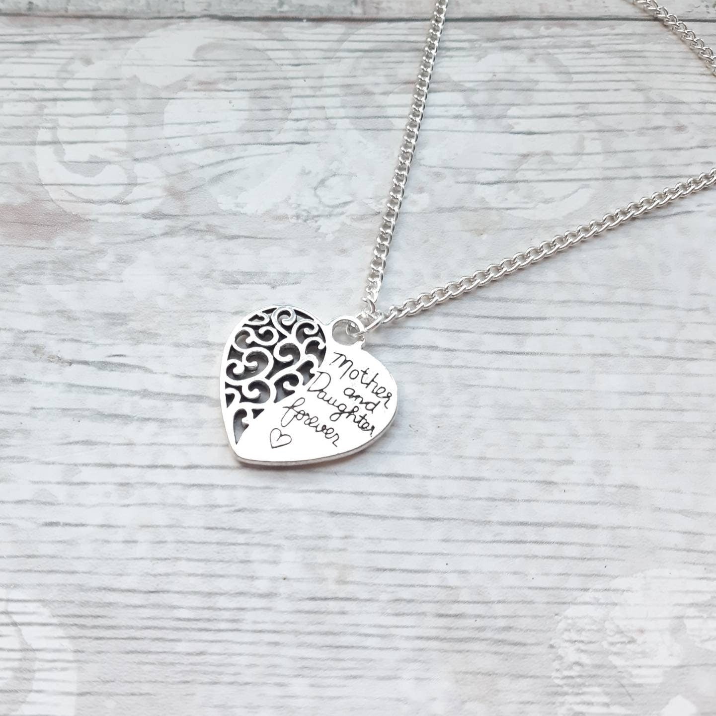 mother and daughter forever necklace, mum and daughter present, mum heart necklace, mothers day gift, new mum baby shower gift, mom jewelry