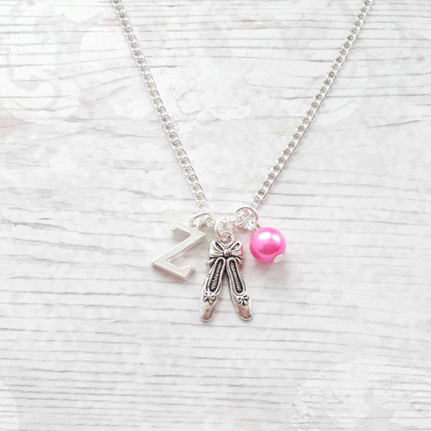 Ballet shoe necklace, ballerina jewellery, ballet slipper necklace, dance jewelry, personalised present, gifts for girls, stocking filler