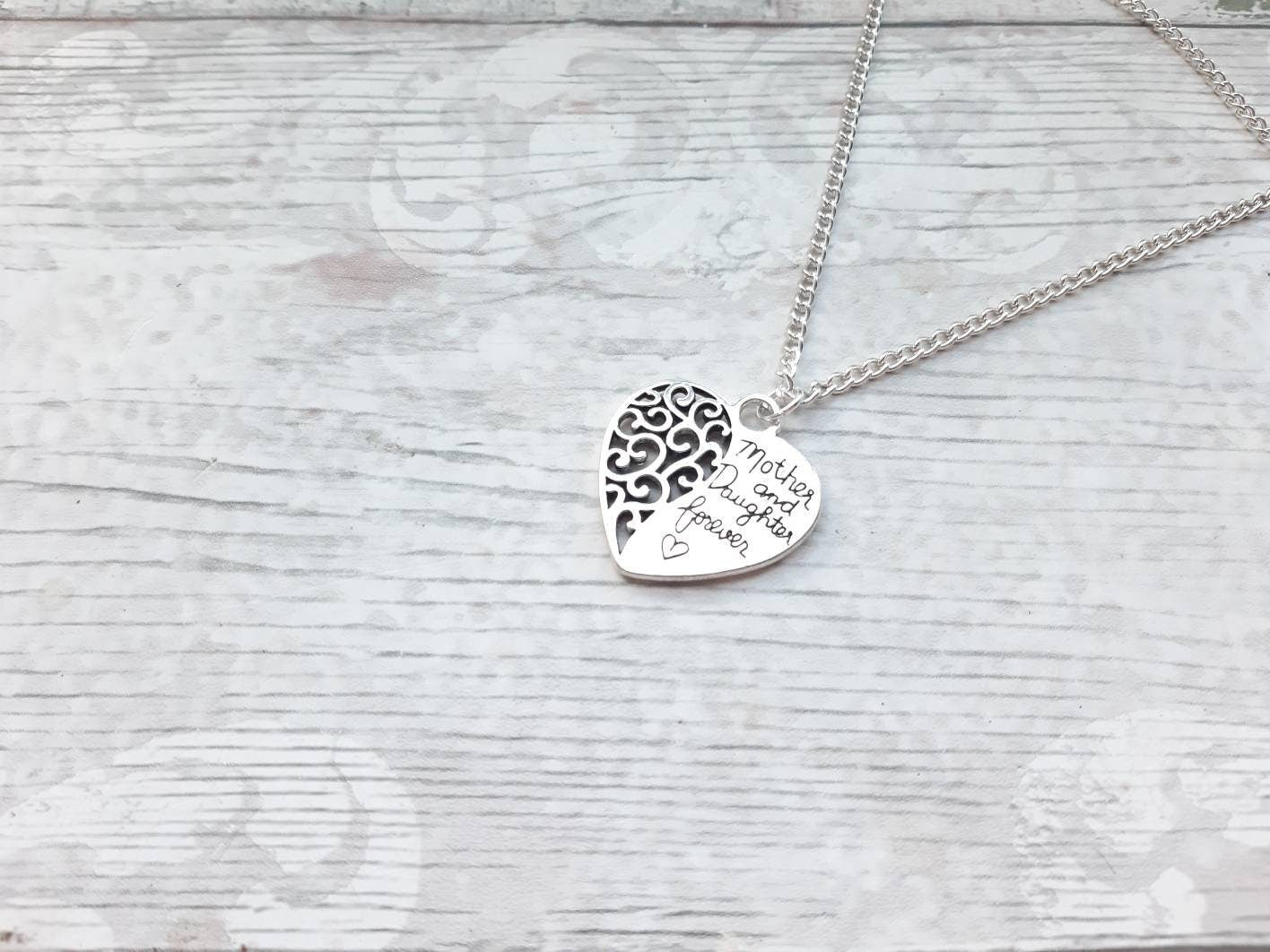 mother and daughter forever necklace, mum and daughter present, mum heart necklace, mothers day gift, new mum baby shower gift, mom jewelry