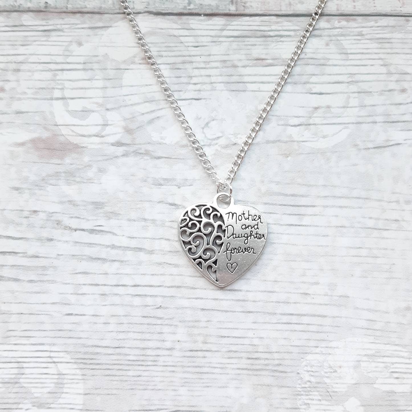 mother and daughter forever necklace, mum and daughter present, mum heart necklace, mothers day gift, new mum baby shower gift, mom jewelry