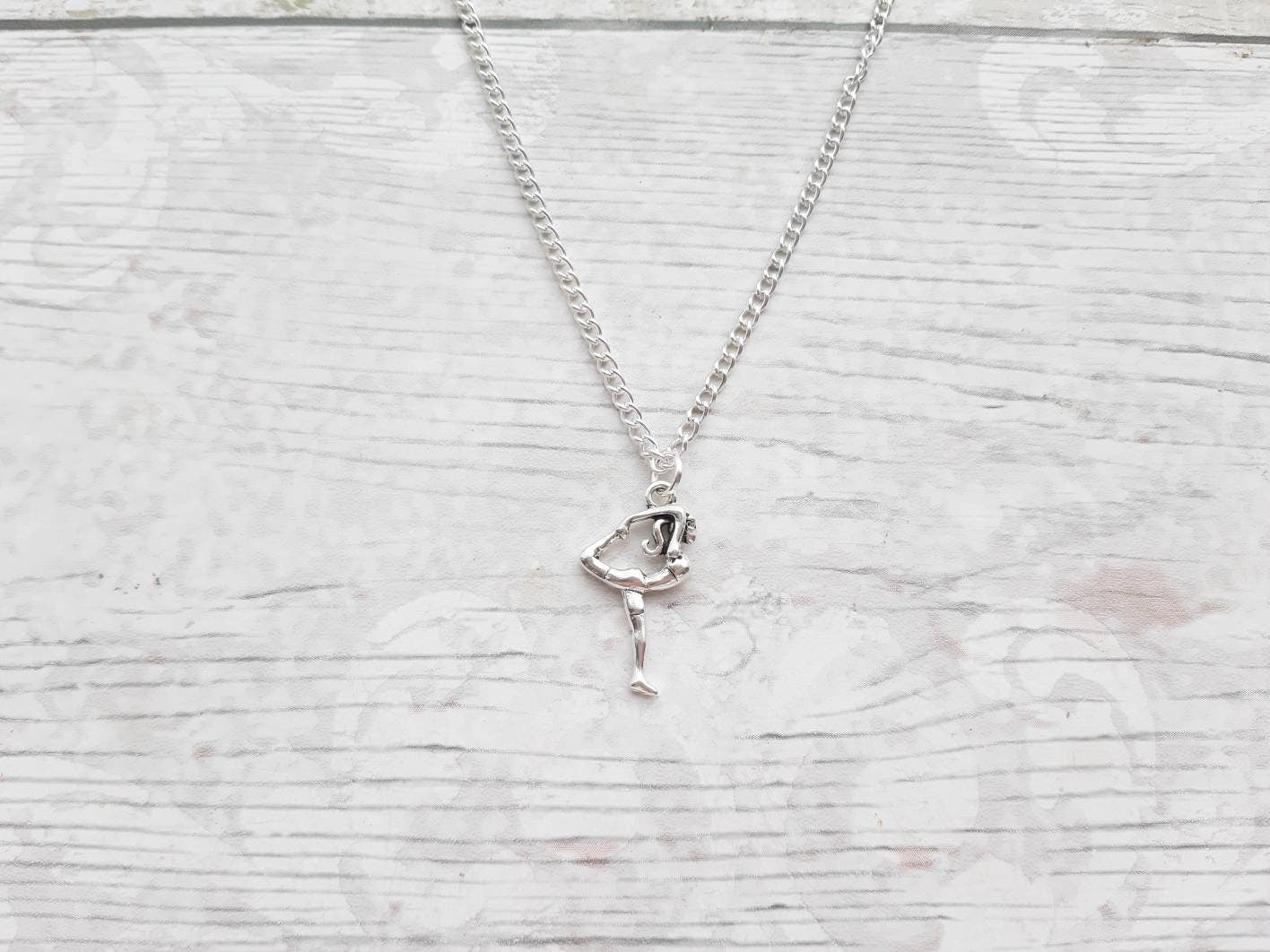 gymnastic necklace, gymnast jewellery, sports team jewelry, gifts for girls, children's present, gymnast pendant, graduation gift