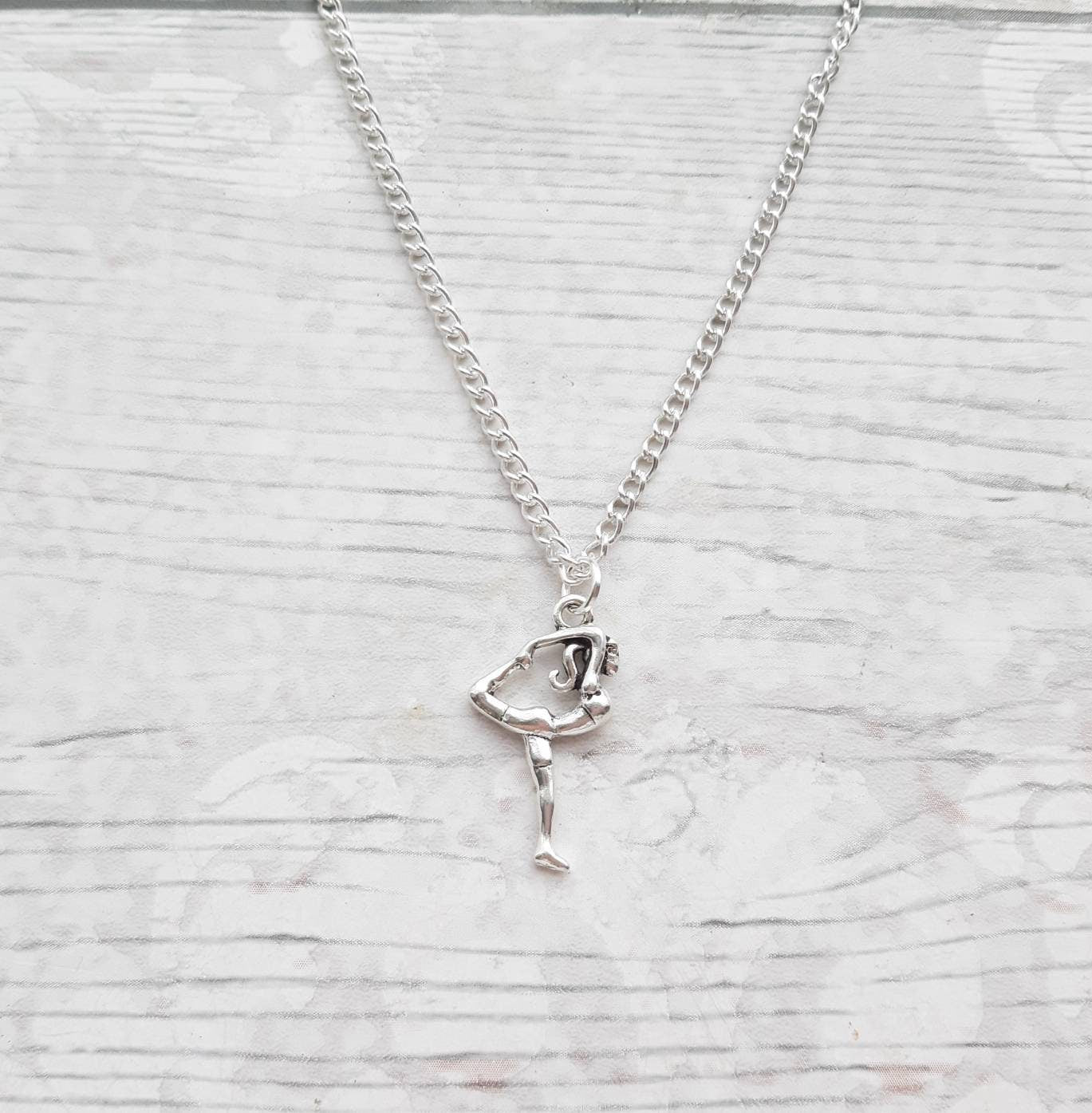 gymnastic necklace, gymnast jewellery, sports team jewelry, gifts for girls, children's present, gymnast pendant, graduation gift