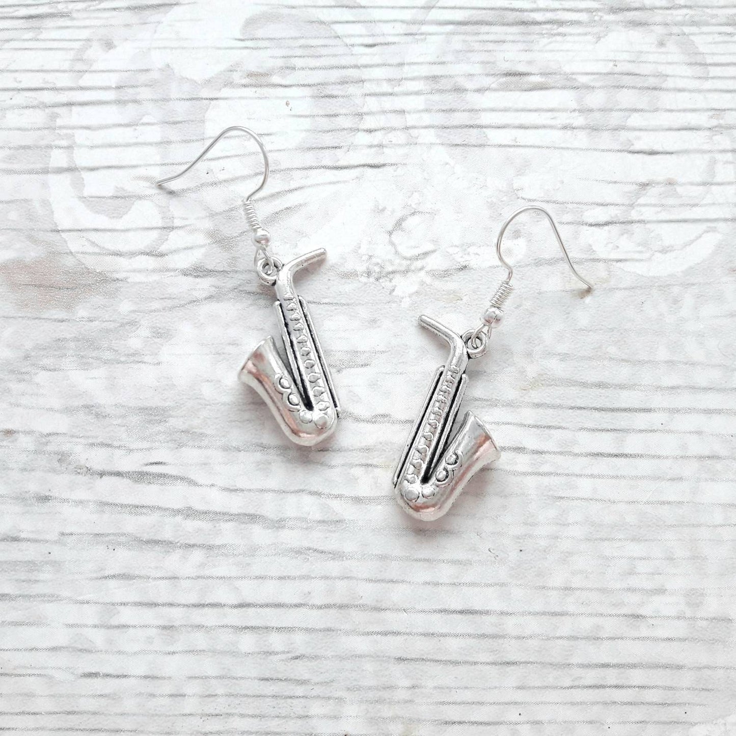 Saxophone earrings, musical instrument necklace, marching band jewellery, jazz band jewelry, music teacher gift, present for kids