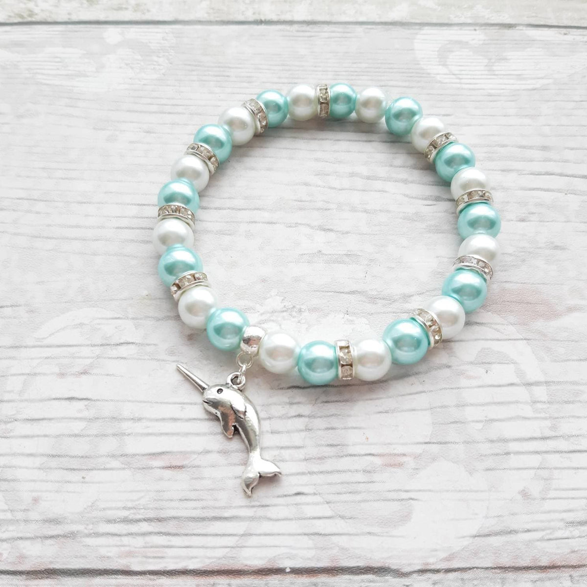 narwhal bracelet, whale jewellery, nautical jewelry, ocean lover gift, animal fan present, gifts for girls, unicorn of the sea bracelet