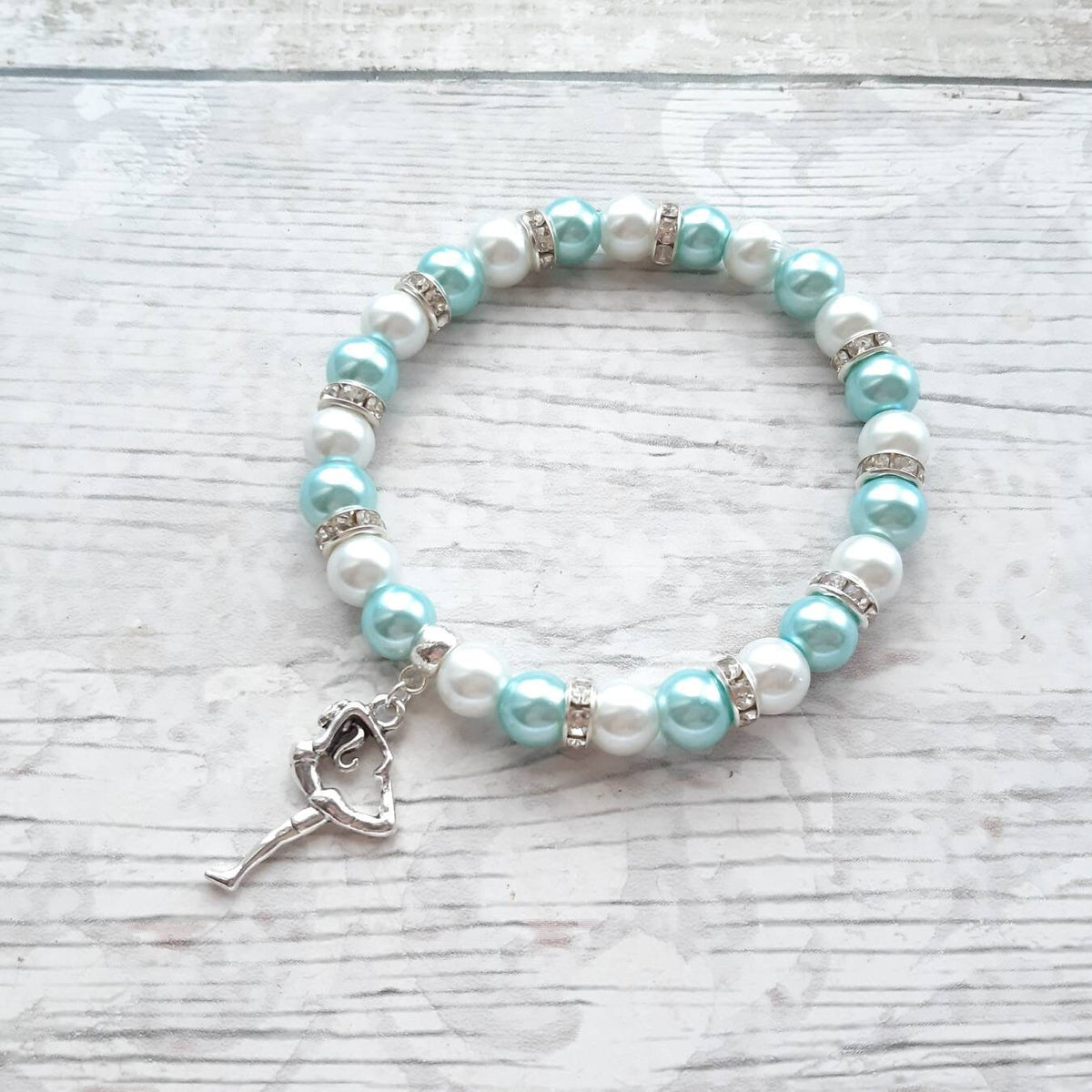 gymnastic bracelet, gymnast jewellery, sports team jewelry, graduation present, gift for girls, friendship bracelet, charm beaded bracelet