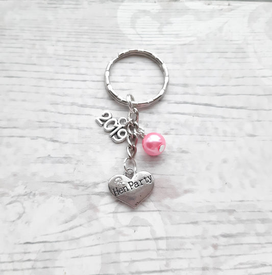 hen party keyring, bachelorette keychain, bridal shower gifts, hen do favor, gift bag filler, hen night keepsake, thank you gifts for hens