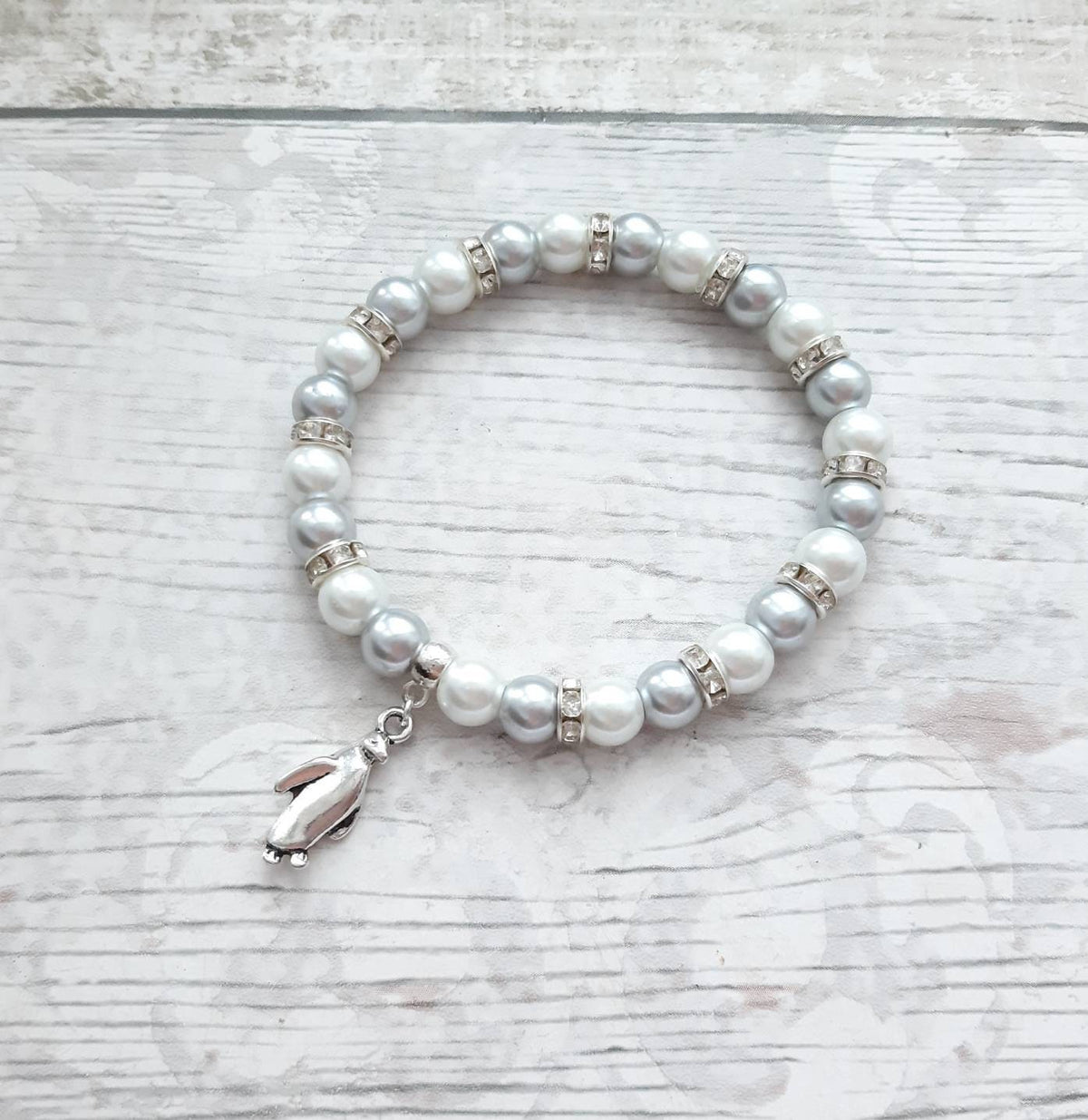 penguin bracelet, penguin jewellery, nautical jewelry, ocean lover gift, animal fan present, gifts for girl