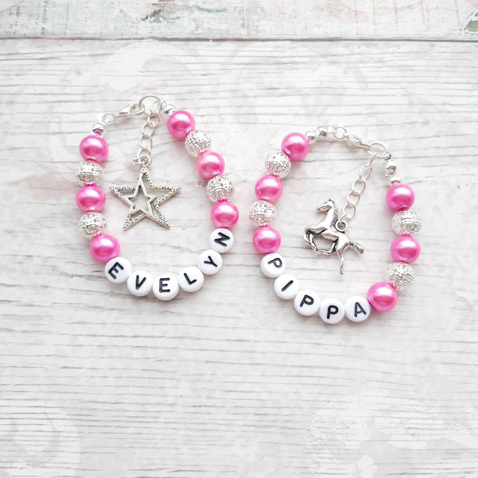 Name bracelet, personalised named jewellery, custom beaded bracelet, flower girl jewelry, wedding thankyou present