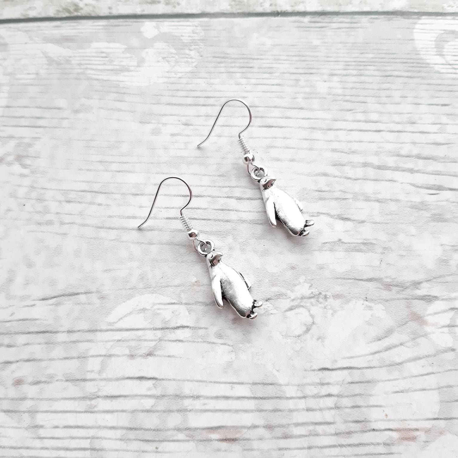 Penguin earrings, winter jewellery, penguin lover, animal jewelry, gifts for girls, bird earrings, festive accessory