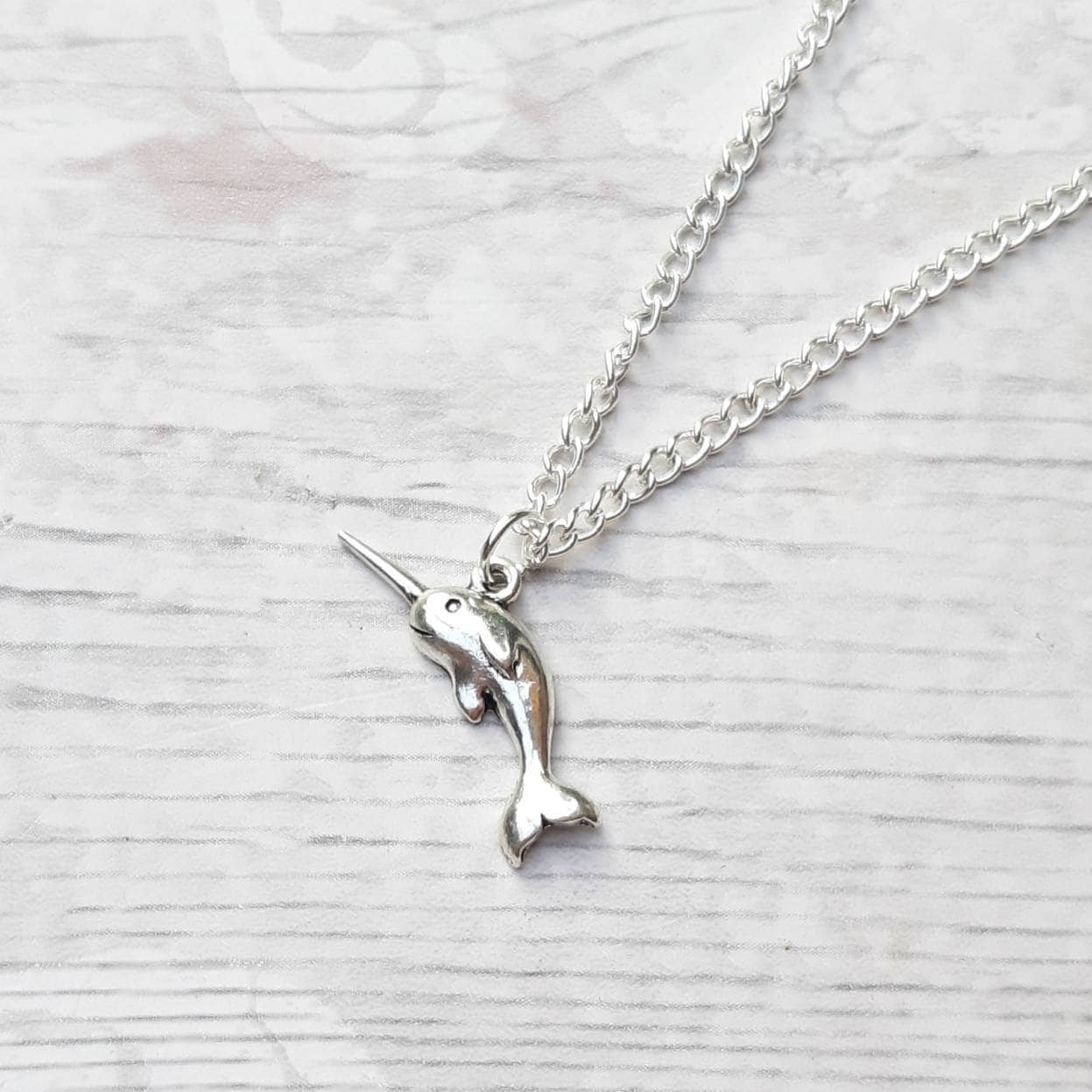 Narwhal necklace, whale jewellery, personalised initial necklace, nautical jewelry, unicorn of the sea jewellery, gifts for girls