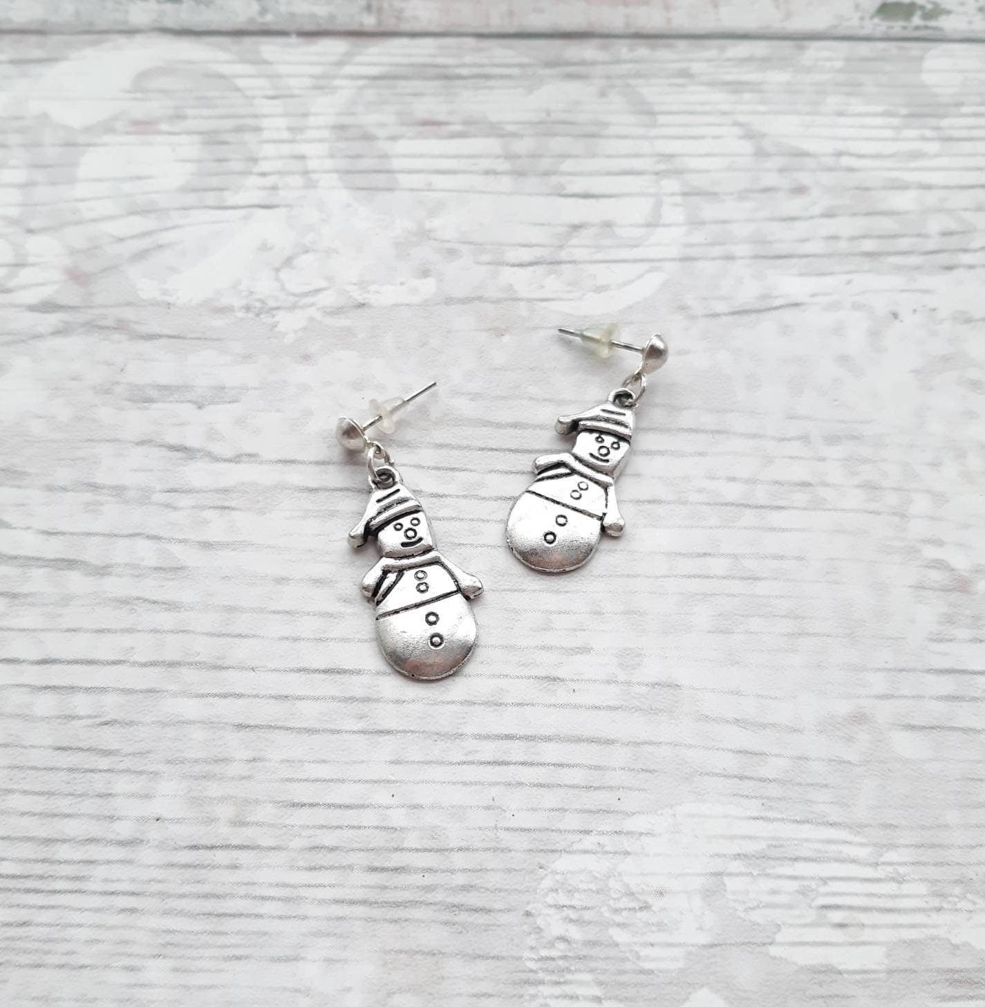 Snowman earrings, christmas earrings, charm earrings, christmas jewellery, xmas jewelry, stocking filler, secret santa, gifts for her