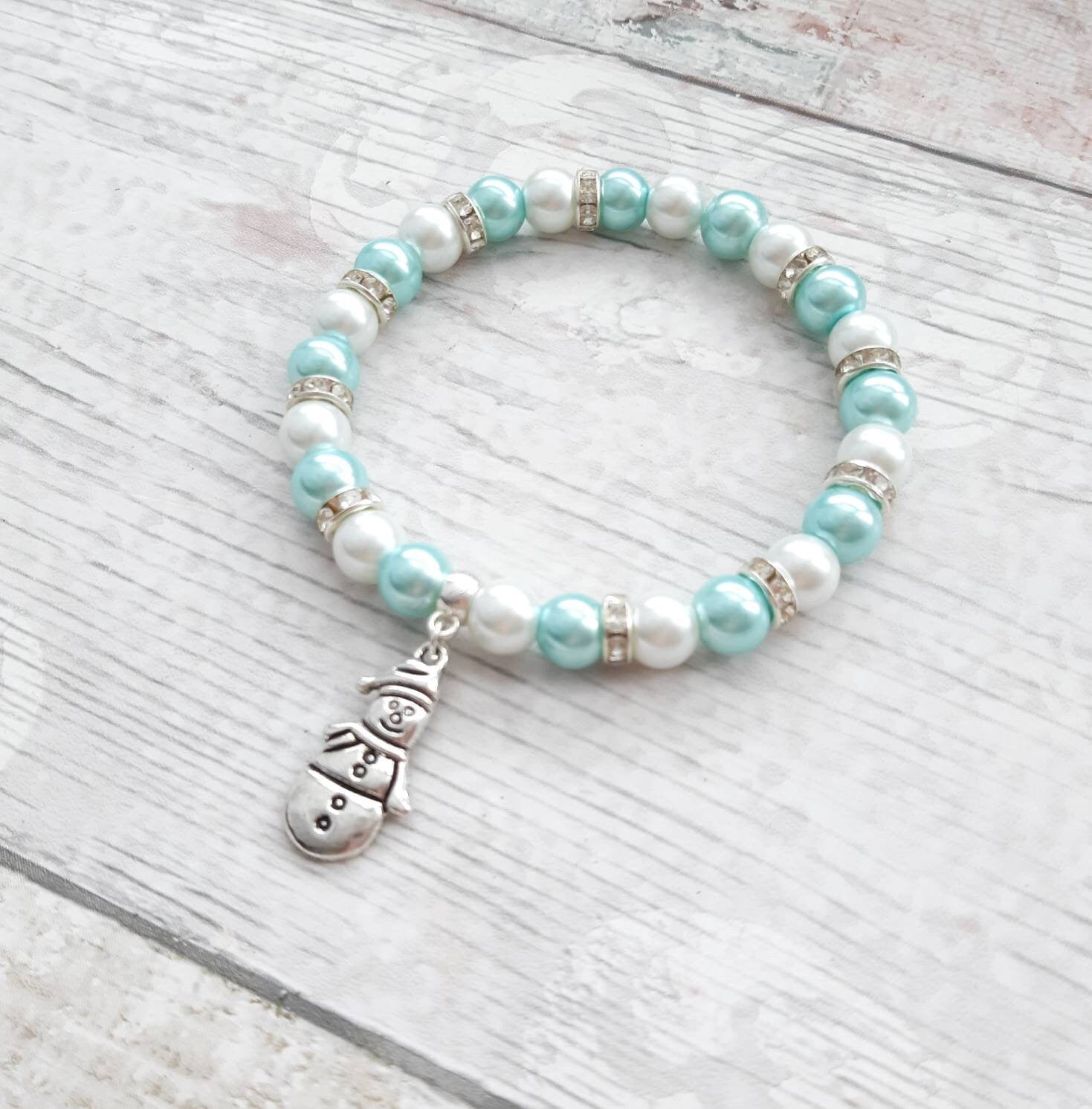 snowman bracelet, Christmas jewellery, holiday jewelry, frosty bracelet, winter jewellery, stocking stuffer