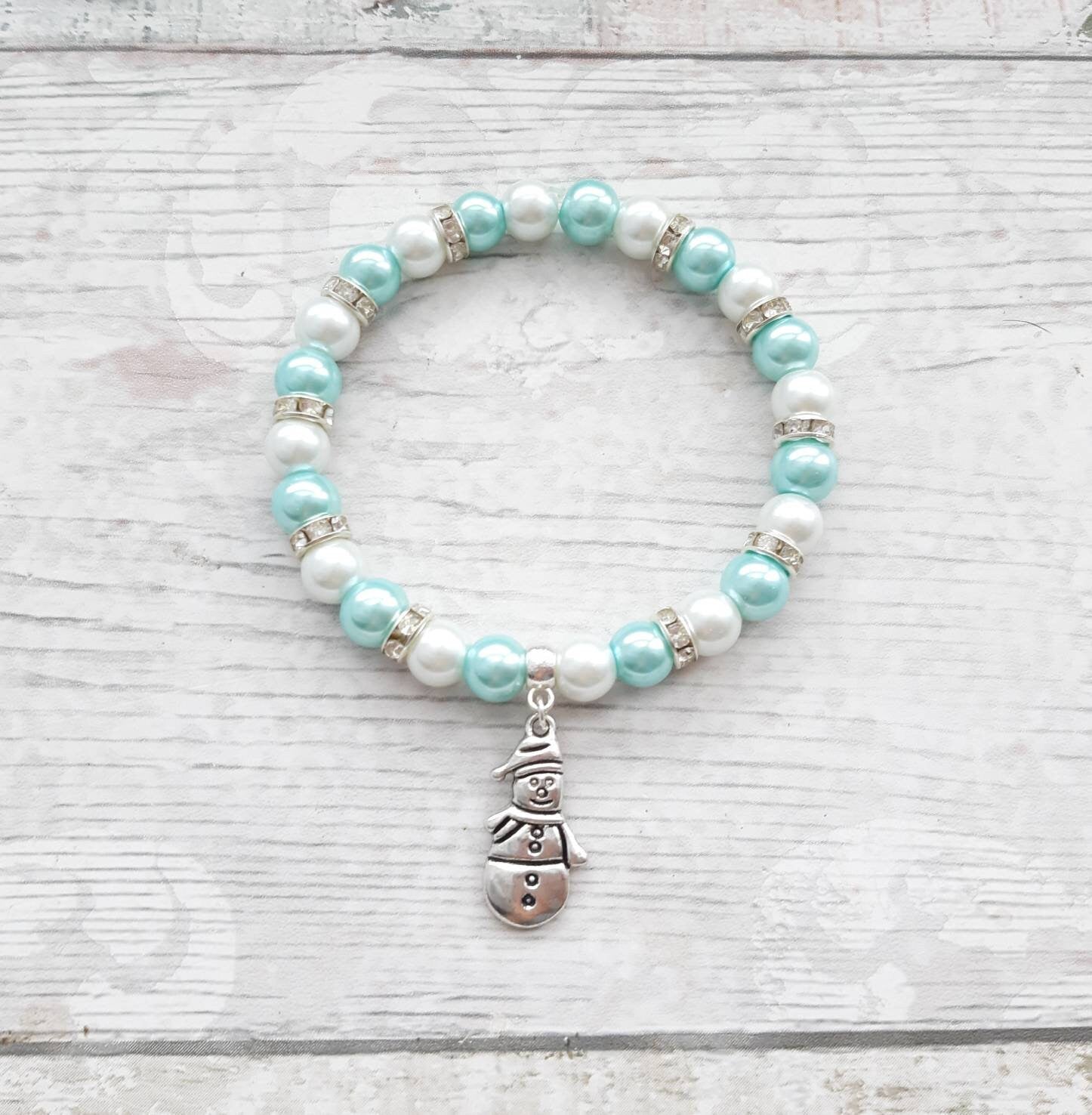 snowman bracelet, Christmas jewellery, holiday jewelry, frosty bracelet, winter jewellery, stocking stuffer