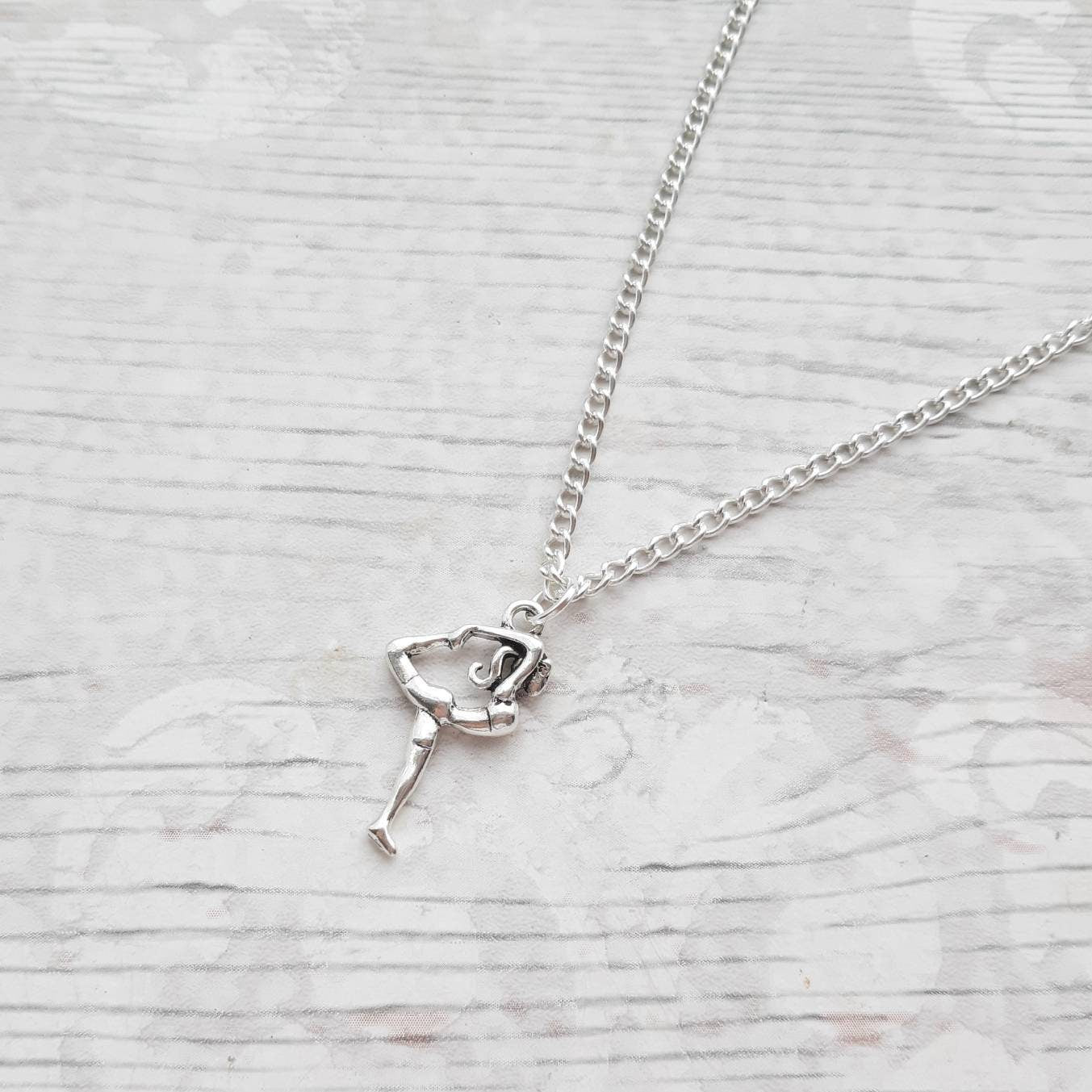 gymnastic necklace, gymnast jewellery, sports team jewelry, gifts for girls, children's present, gymnast pendant, graduation gift