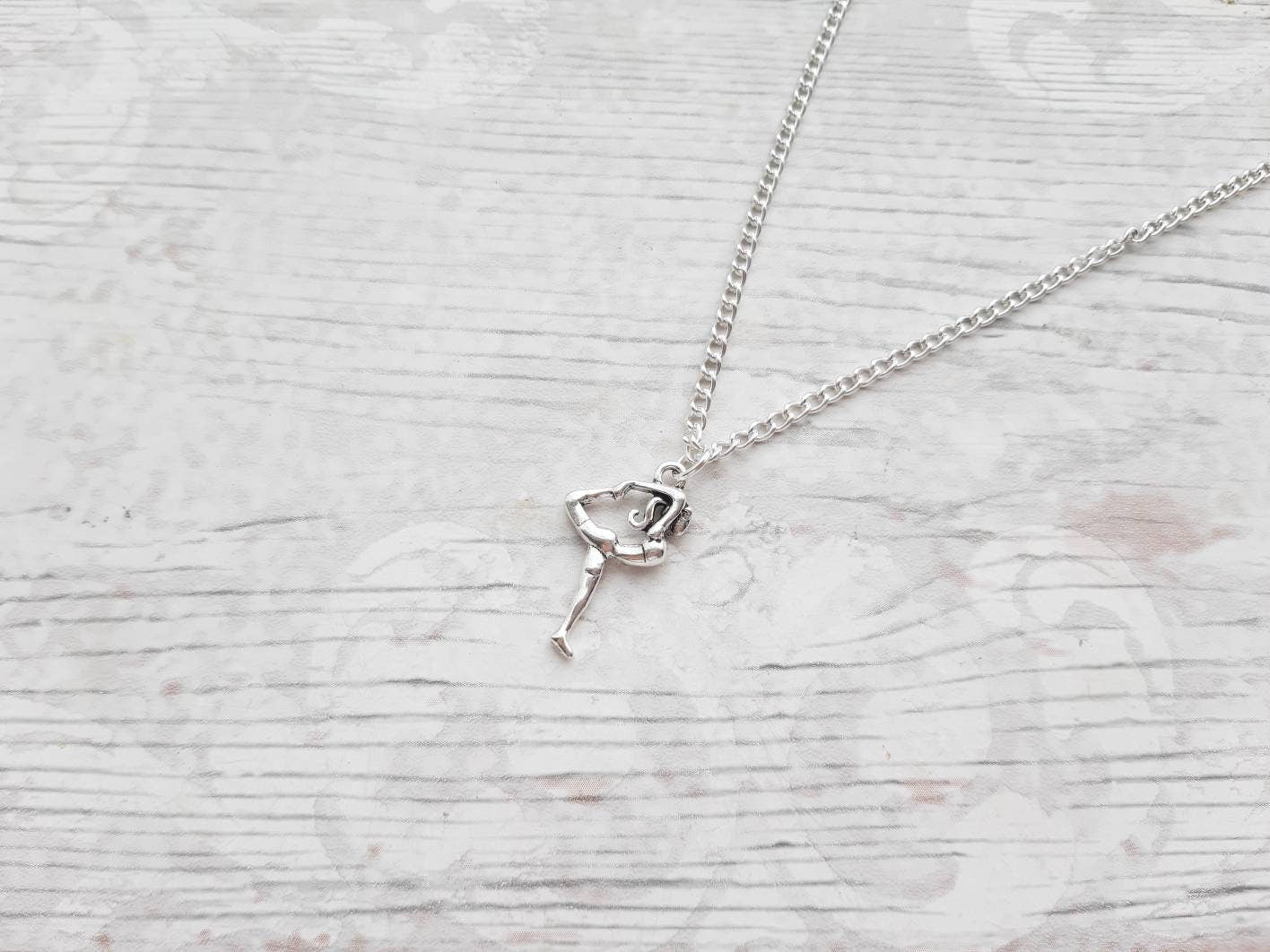 gymnastic necklace, gymnast jewellery, sports team jewelry, gifts for girls, children's present, gymnast pendant, graduation gift