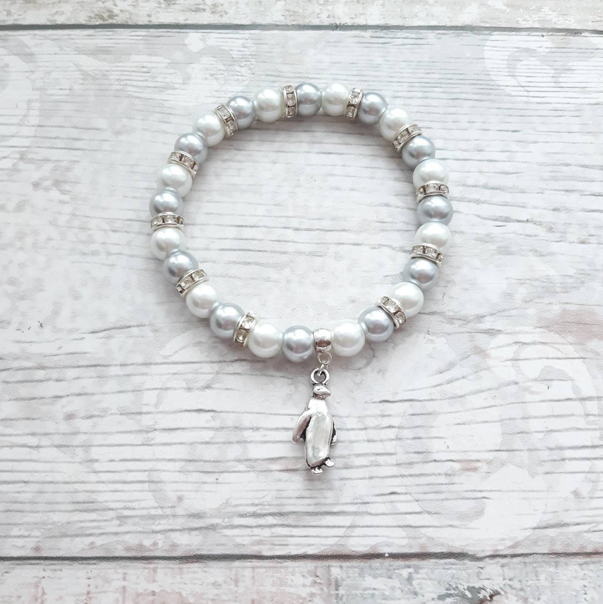 penguin bracelet, penguin jewellery, nautical jewelry, ocean lover gift, animal fan present, gifts for girl
