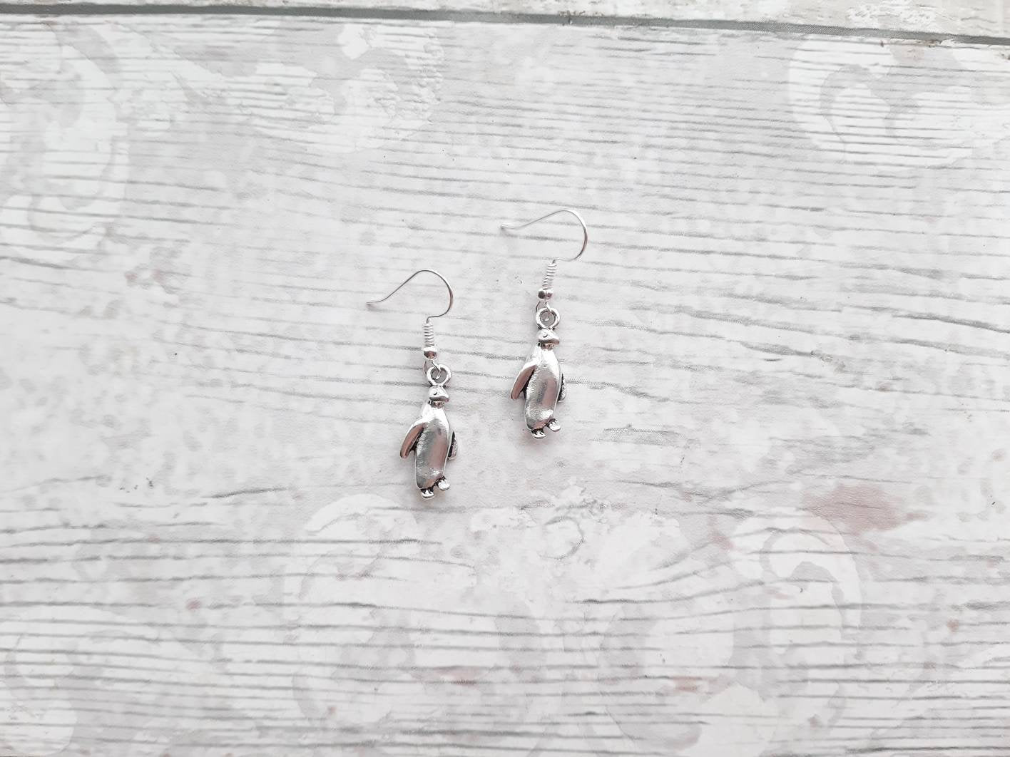 Penguin earrings, winter jewellery, penguin lover, animal jewelry, gifts for girls, bird earrings, festive accessory