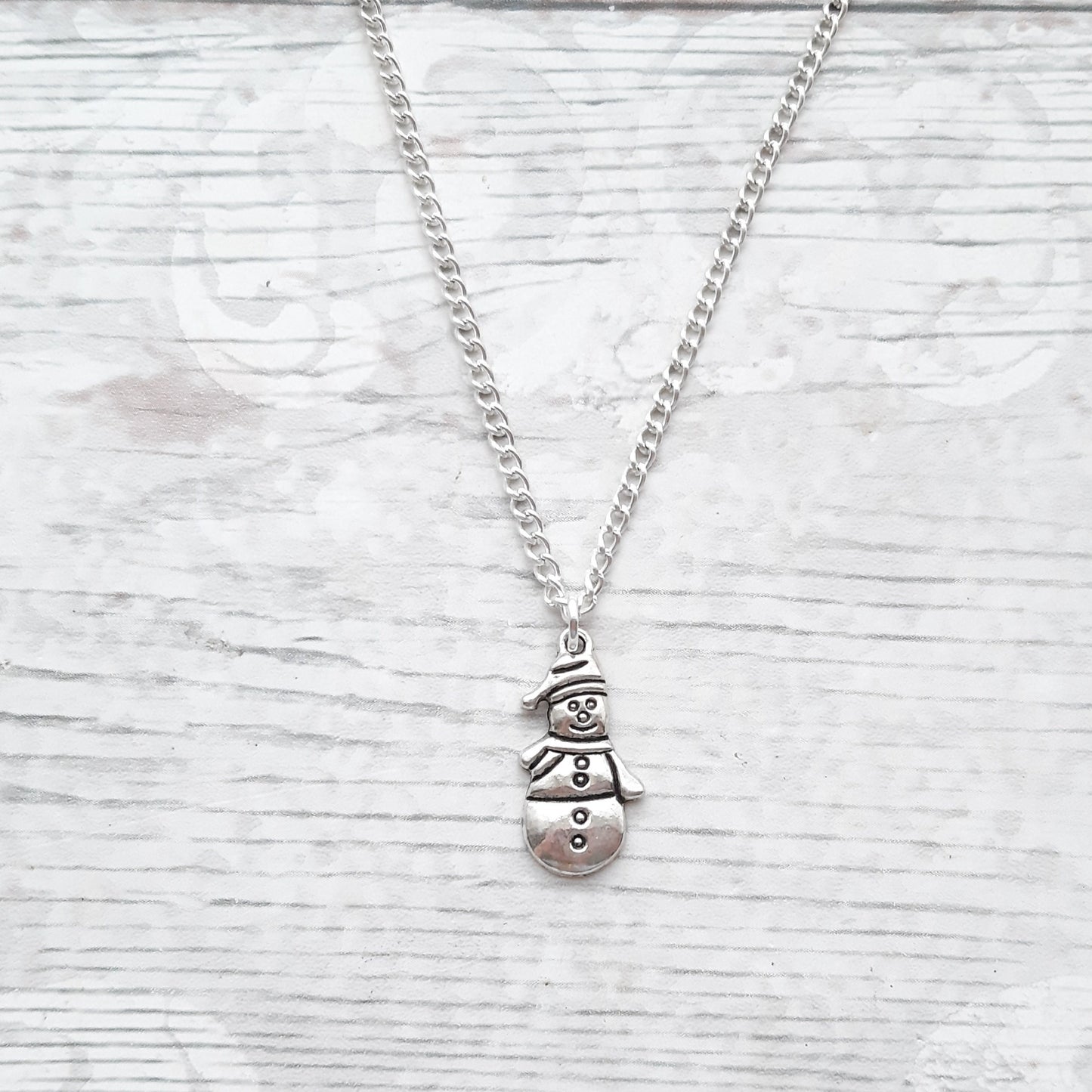snowman initial necklace, Christmas jewellery, holiday festive necklace, stocking stuffer