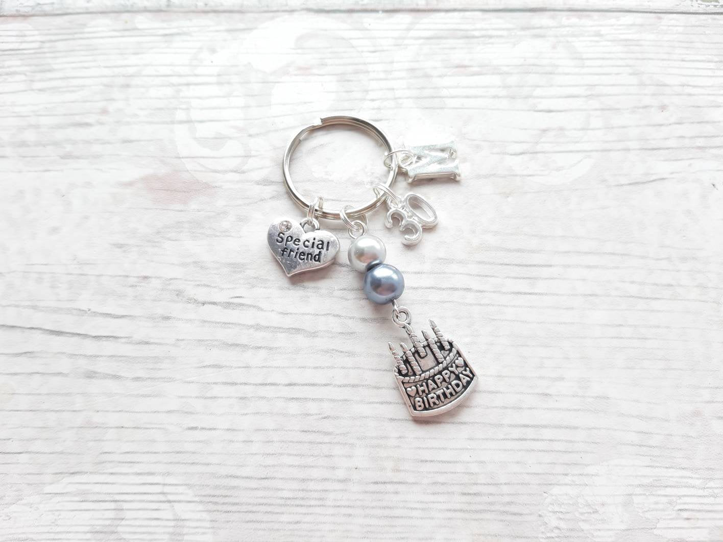 birthday keyring, happy birthday bag charm, personalised bagcharm, 18th 16th sweet sixteen keychain, 21st birthday, 30th birthday, 50th 60th