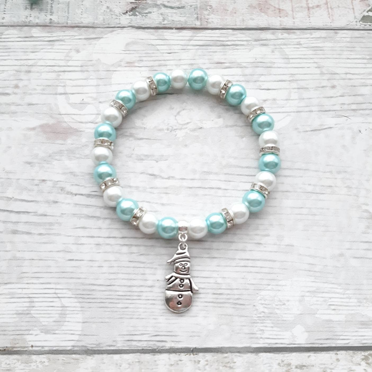 snowman bracelet, Christmas jewellery, holiday jewelry, frosty bracelet, winter jewellery, stocking stuffer