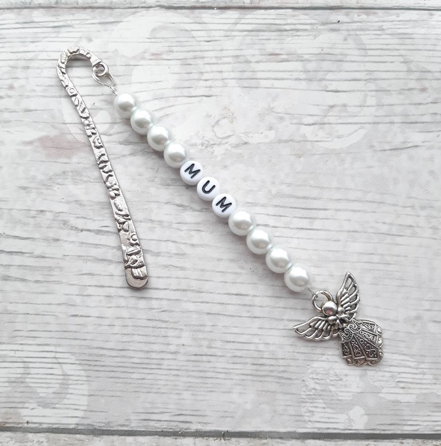 personalised name bookmark, custom bookmark, named page marker, teacher thankyou gift, end of term present, reader gift, beaded bookmark