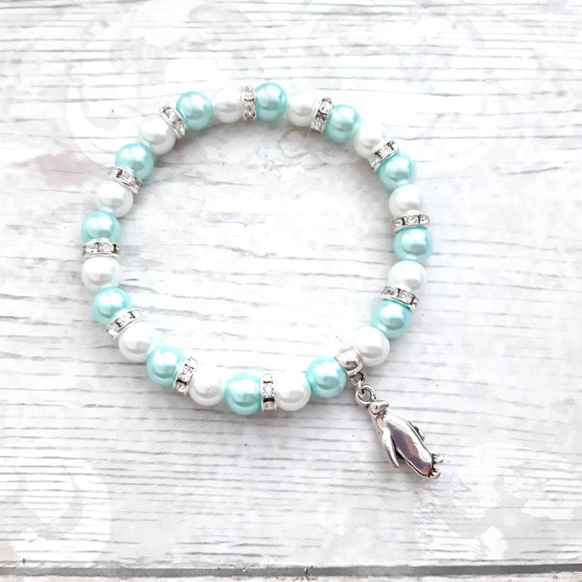 penguin bracelet, penguin jewellery, nautical jewelry, ocean lover gift, animal fan present, gifts for girl
