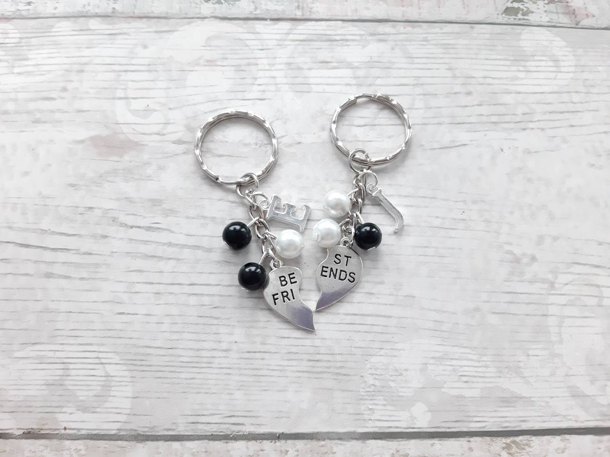 Personalised Best friend keyrings, BFF keychain, friends forever bagcharm, matching keyrings, partners in crime keyring, gifts for friends